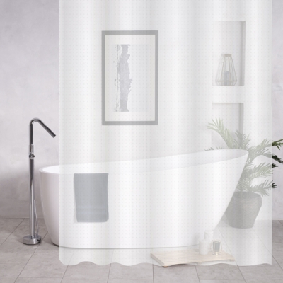 Штора для ванной комнаты, БЕЛАЯ матовая, рельефная, с кольцами, 180 х180 см, PEVA 06-10 САНАКС Штора для ванной комнаты, БЕЛАЯ матовая, рельефная, с кольцами, 180 х180 см, PEVA 06-10 САНАКС