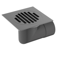 Сливной трап с защитой от запаха (квадратный 100х100мм) "POTATO" DS48-100QH серый графит