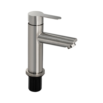 Смеситель для раковины, шаровый, литой корпус, прямой излив, из нерж стали, цвет САТИН 13050 Санакс Смеситель для раковины, шаровый, литой корпус, прямой излив, из нерж стали, цвет САТИН 13050 Санакс