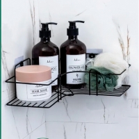 SWR-22-01-BLK Полка угловая одна ярусная, черный 26,5х26,5х9см.