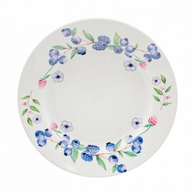 Тарелка мелкая диам. 200 мм Гладкий край Черника (фарфор) , р.1825