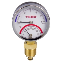 Термоманометр TEBO НАР 1/2" 6 бар 120 град (1100) Термоманометр TEBO НАР 1/2" 6 бар 120 град (1100)