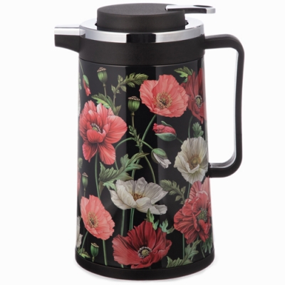 Термос со стеклянной колбой, 950 мл, крышка с клапаном, серия "Маки" 734-205 734-205