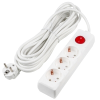 Удлинитель серии Ultra, шнур 7м., 3 гнезда, 16A, с/з. Белый. TM UnielS-GCU3-7B WHITE UL-00010019