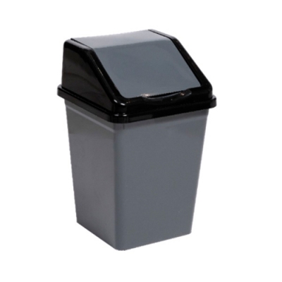 Ведро с подвижной крышкой 10л квадратное (серо/черный) 941018 Виолет