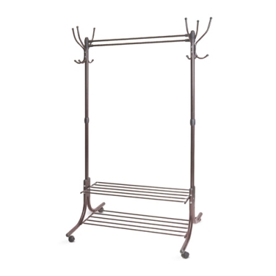 Вешалка гардеробная с полками Nika ВГП90-6/А медный антик