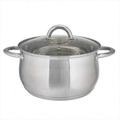WEBBER BE-353/2 Кастрюля из нерж стали со стеклянной крышкой (d=20; 4.0 л) (6)