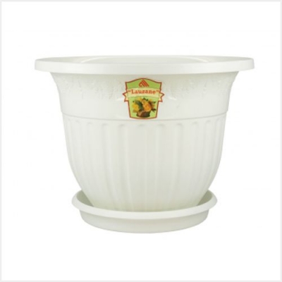 Горшок-Кашпо Лозанна с подст. 7л. (БЕЛЫЙ) М1468