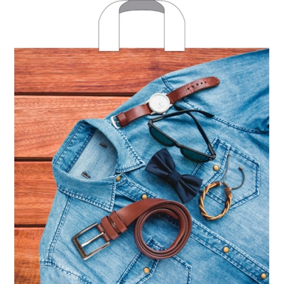 Пакет ПЭ с петлевой ручкой 40х40+5 (100) - (Мужской акцент) Россия 2200003689044 ПТЛ40156