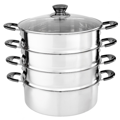 BE-082 Мантоварка-пароварка нерж.сталь d=24cm, 4 уровня (8)