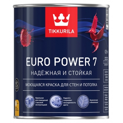 EURO POWER 7 С краска интерьерная стойкая к мытью 0,9 л.