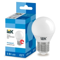 Лампа светодиодная G45 шар 5Вт 230В 6500К E27 IEK арт.LLE-G45-5-230-65-E27