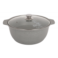 АП Кастрюля-Жаровня 5л со ст. крышкой, (светлый мрамор) Kukmara жмс52а