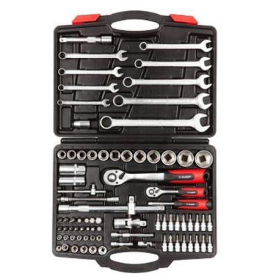 Набор ЗУБР МАСТЕР торц.гол.(1/2,1/4) ,биты-головки,ключи гаечн.,,доп.принадл.,4-32мм82пр 27635-Н82