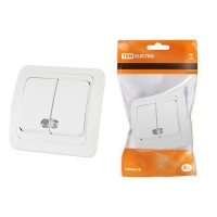 Выключатель 2 кл. с подсветкой 10А белый Валдай TDM (SQ1804-0006)