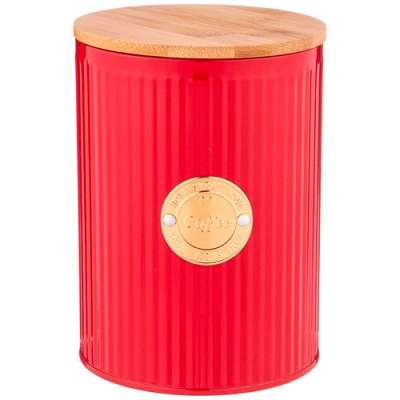 Емкость для сыпучих продуктов agness "Тюдор" "кофе" 1,3 л диаметр=11 см высота=15 см цвет: красный 7
