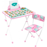 Комплект "Познайка КП2/ЗМ" Забавные Медвежата (высота стола 580мм с пеналом, стул мягкий) КП2/ЗМ