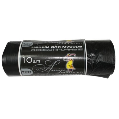 AMIGO Мешки для мусора особопрочные 120лит 10шт (106) AMIGO Мешки для мусора особопрочные 120лит 10шт (106)