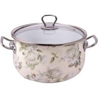 Белая роза Кастрюля глубокая 4,0 л. стекл./кр.х4 2362 (INTEROS)