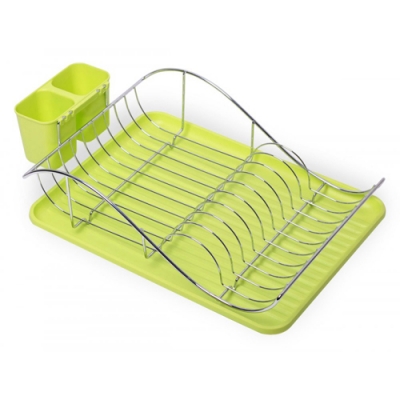 Сушилка для посуды 52*32*13 см из хромированной стали с поддоном (0761A)