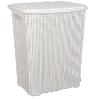 Корзина для белья Вязь 60 л с крышкой (белая) 2060/6 Виолет