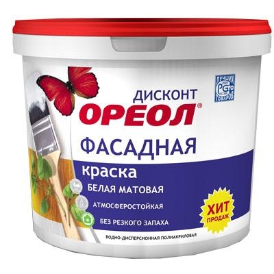 Ореол ВДАК для фасадов атмосферостойкая матовая ДИСКОНТ 6,5 кг. (6496) Ореол ВДАК для фасадов атмосферостойкая матовая ДИСКОНТ 6,5 кг. (6496)