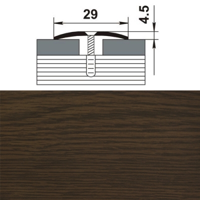Профиль стыкоперекрывающий ПС 04-1. 900.091 дуб темный