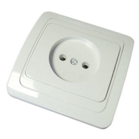 Розетка одномест. "Валери" б/з, с/у, з/ш 16А, белая В0022х