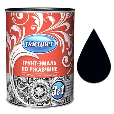 Грунт-эмаль по ржавчине РАСЦВЕТ черная 5 кг Грунт-эмаль по ржавчине РАСЦВЕТ черная 5 кг