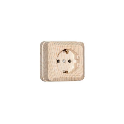 Розетка одномест. Олимп с/з, о/у, 16А, сосна (5560902)