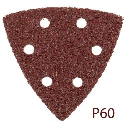 Треугольник абразивный на ворсовой подложке под липучку, перф., P 60, 93 мм, Matrix 73858
