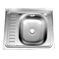 Мойка накладная 50 х 60 см правая толщина 0,4 мм глубина 160 мм без сифона м00008 FABIA