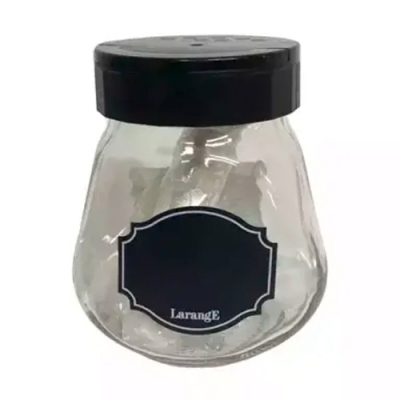 Банка д/хран. стекл. 260 мл ТО63 с чёрн крышк silicopy, ложк и мел для маркировки, серия "Меловой ди