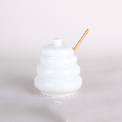 Банка для меда с бамбуковой ложкой 360мл 5513