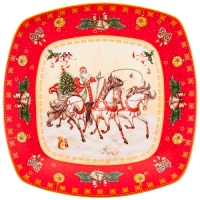 Блюдо lefard "Тройка" квадратное 25x4,2cm красное 85-1733