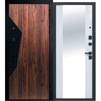 Дверь мет.9 см МДФ/МДФ Геометрия Эмалит белый зеркало 960 правая (Россия) 84,4кг