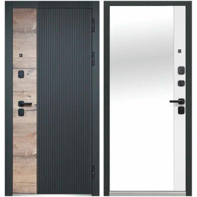 Дверь мет.LUXOR 2МДФ Дуб Вертикаль ЗЕРКАЛО 960 правая Дверь мет.LUXOR 2МДФ Дуб Вертикаль ЗЕРКАЛО 960 правая