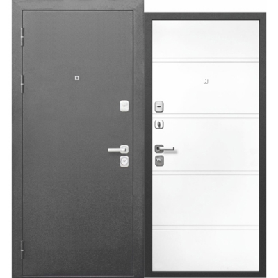 Дверь металлическая Ferroni 9 см Серебро Эмалит Белый 860 левая