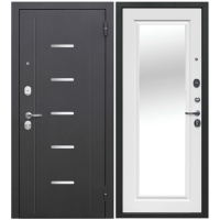 Дверь металлическая Ferroni Гарда 7,5 см Серебро Зеркало Белый Ясень 860 правая