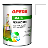 Эмаль акриловая глянцевая Ореол белый 1 кг Эмаль акриловая глянцевая Ореол белый 1 кг