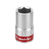 Головка торцевая, 14 мм, 6-гранная, CrV, под квадрат 1/2", хромированная// MATRIX MASTER арт.13114