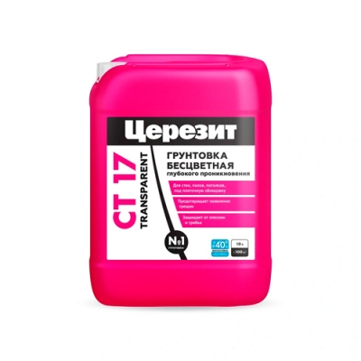 Грунтовка глубокого проникновения Церезит Бесцветная CТ 17 PRO Transparent 10 л 3040053