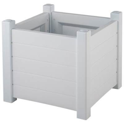 Кашпо большое садовое напольное 70л "Прованс" арт.3731-МТ001 квадратное 530х530х470мм (белое)