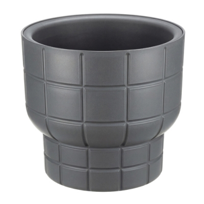 Кашпо КАРЕ IDEA D150мм 1л со вставкой Графитовый