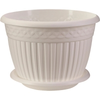 Кашпо с блюдцем Византия ВМС 15л цвет Белый арт. КШ-1173 Кашпо с блюдцем Византия ВМС 15л цвет Белый арт. КШ-1173