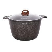 Кастрюля 10л со стекл. крышкой, АП линия "Granit ultra" (original) "Kukmara"