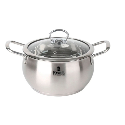 Кастрюля 1,5л из нержавеющей стали со стекл. кр., 16х8 см (R-15s) "МАРУСЯ"