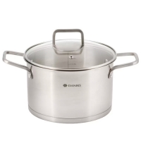 Кастрюля нерж, 3.9 л, с крыш, крыш стекло, Daniks, Ирати, индукц, SD-01369-20 (505743)