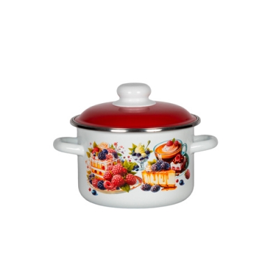 Кастрюля цил. 2л, белосн.,Чизкейк , 6RD161M