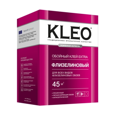 Клей обойный KLEO EXTRA 45 для флизелиновых обоев С ИНДИКАТОРОМ 320 гр